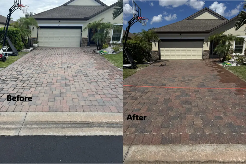 pressure washing before and after