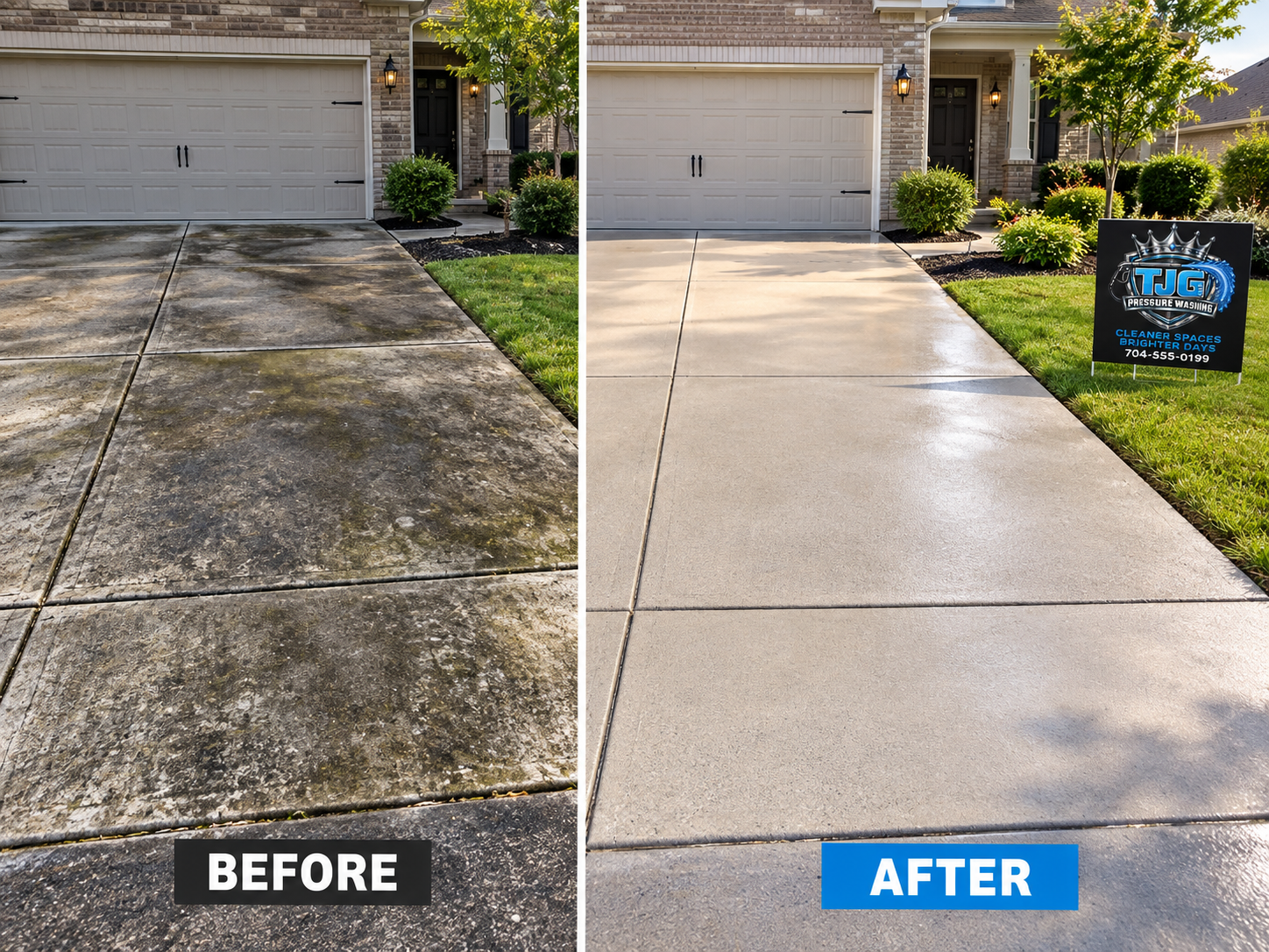Concrete Driveway pressure washing